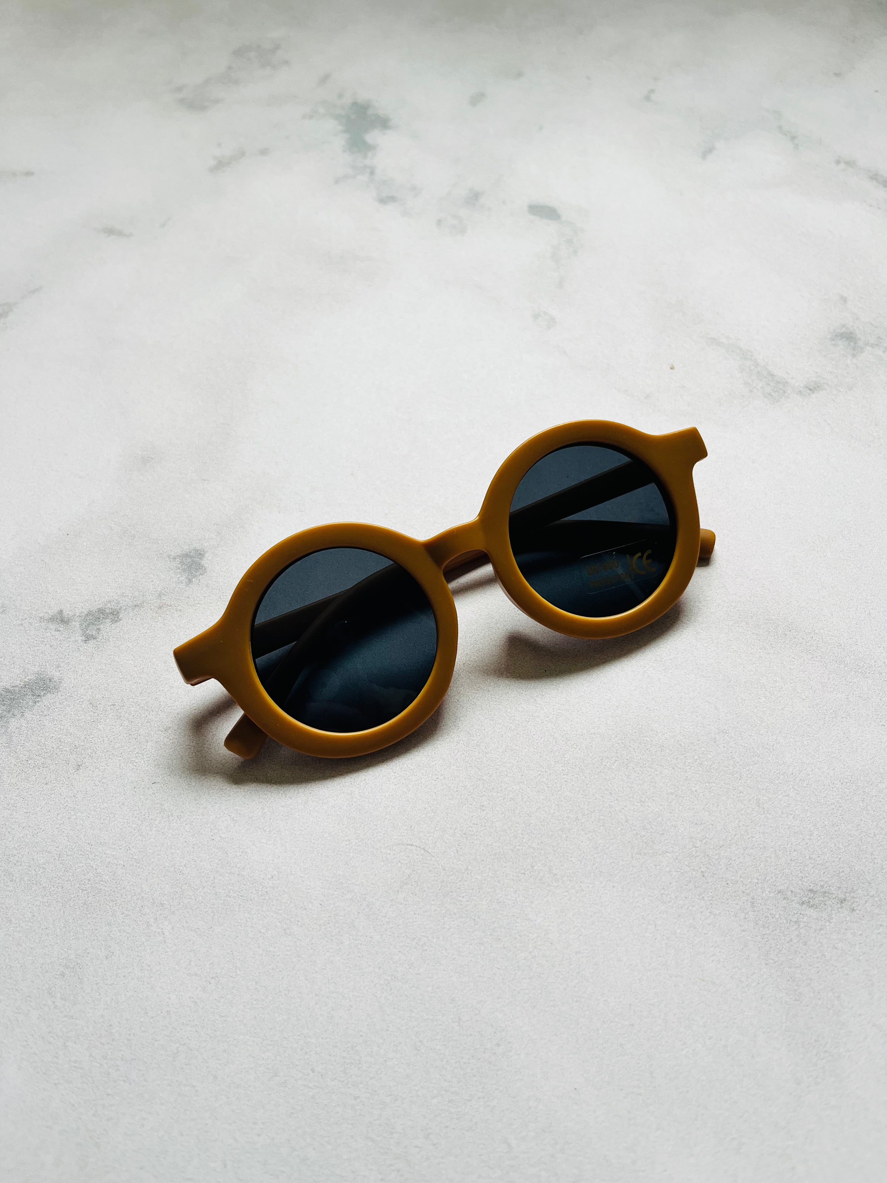 Luna Rose Round Matte Sunglasses Mustard