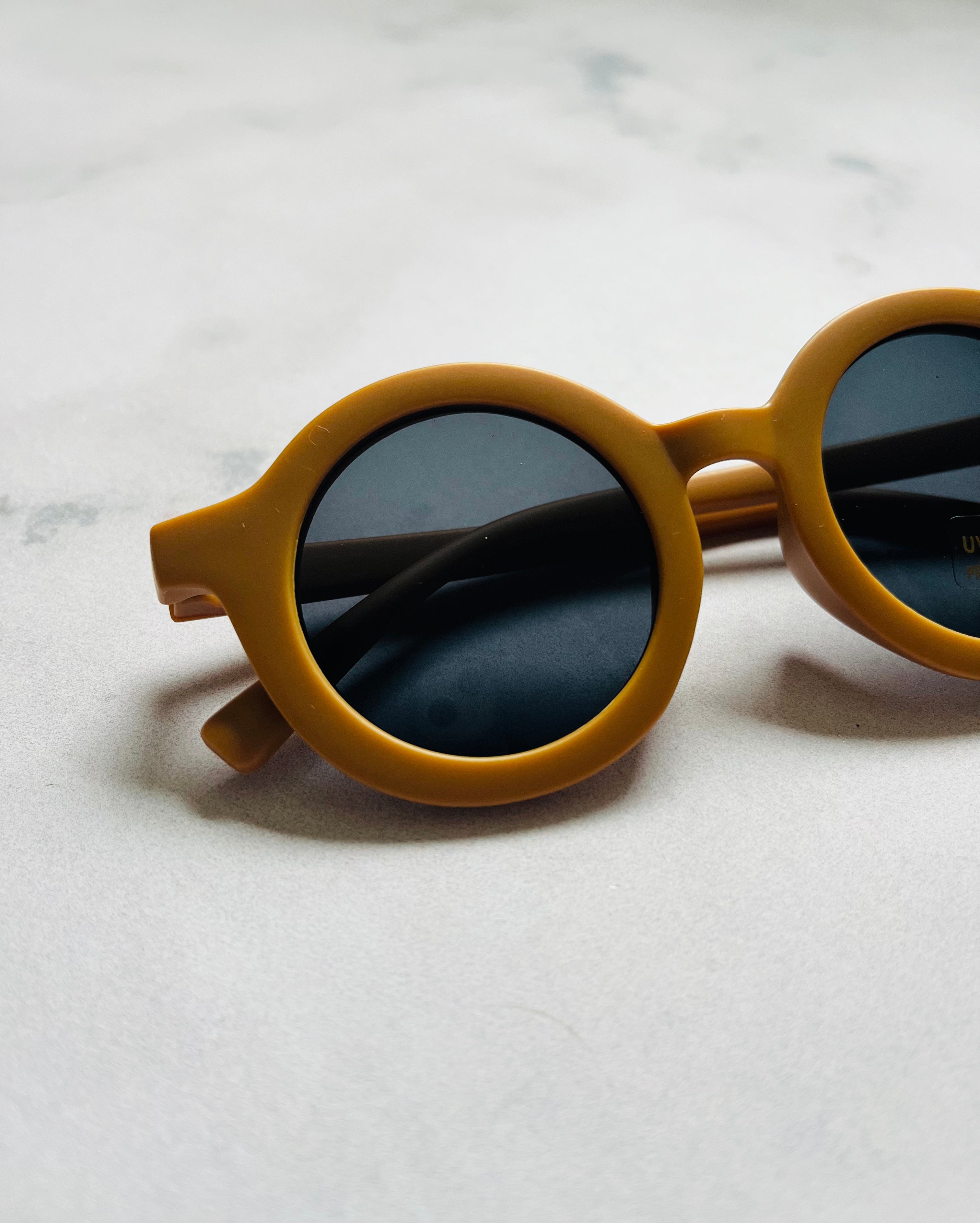 Luna Rose Round Matte Sunglasses Mustard