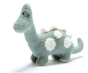 Knitted Small Organic Cotton Diplodocus Toy