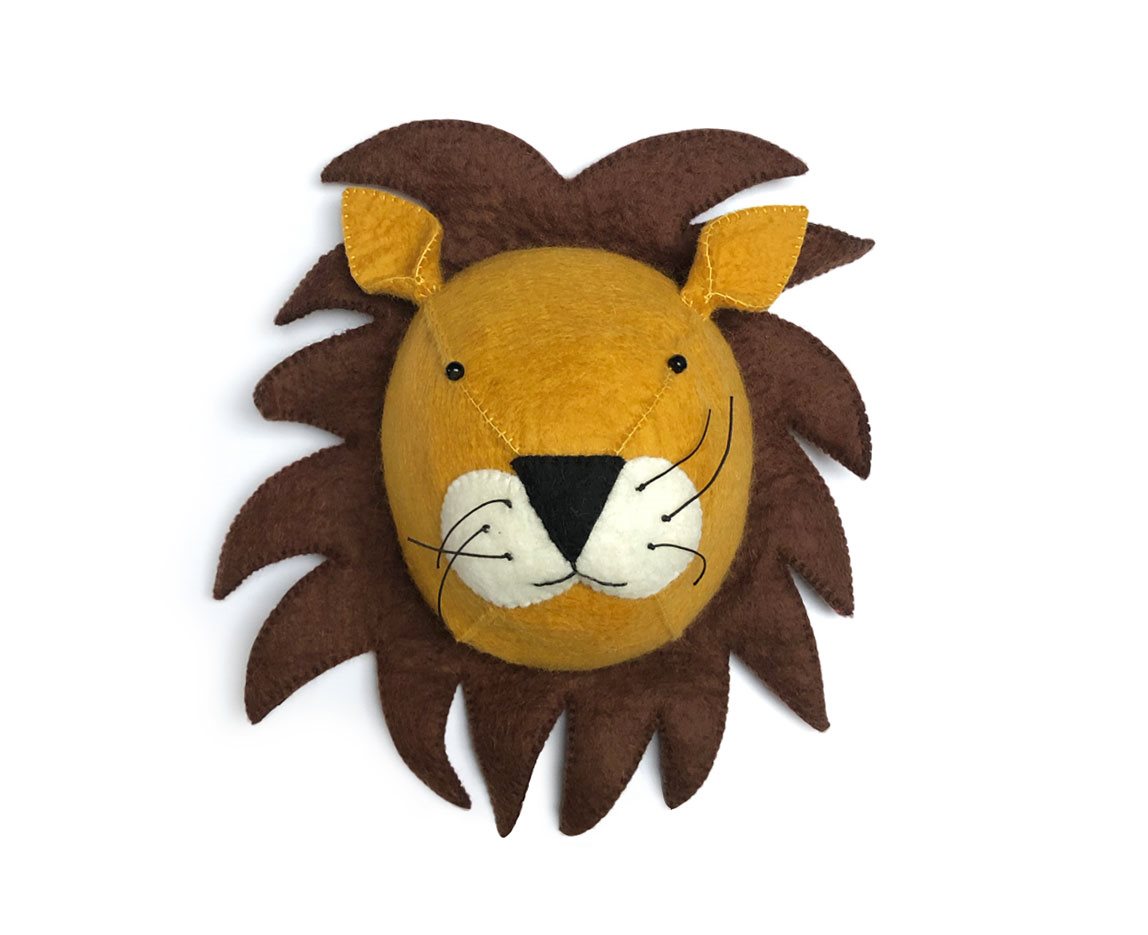 Gamcha Lion Head Wall Hanging - Orange