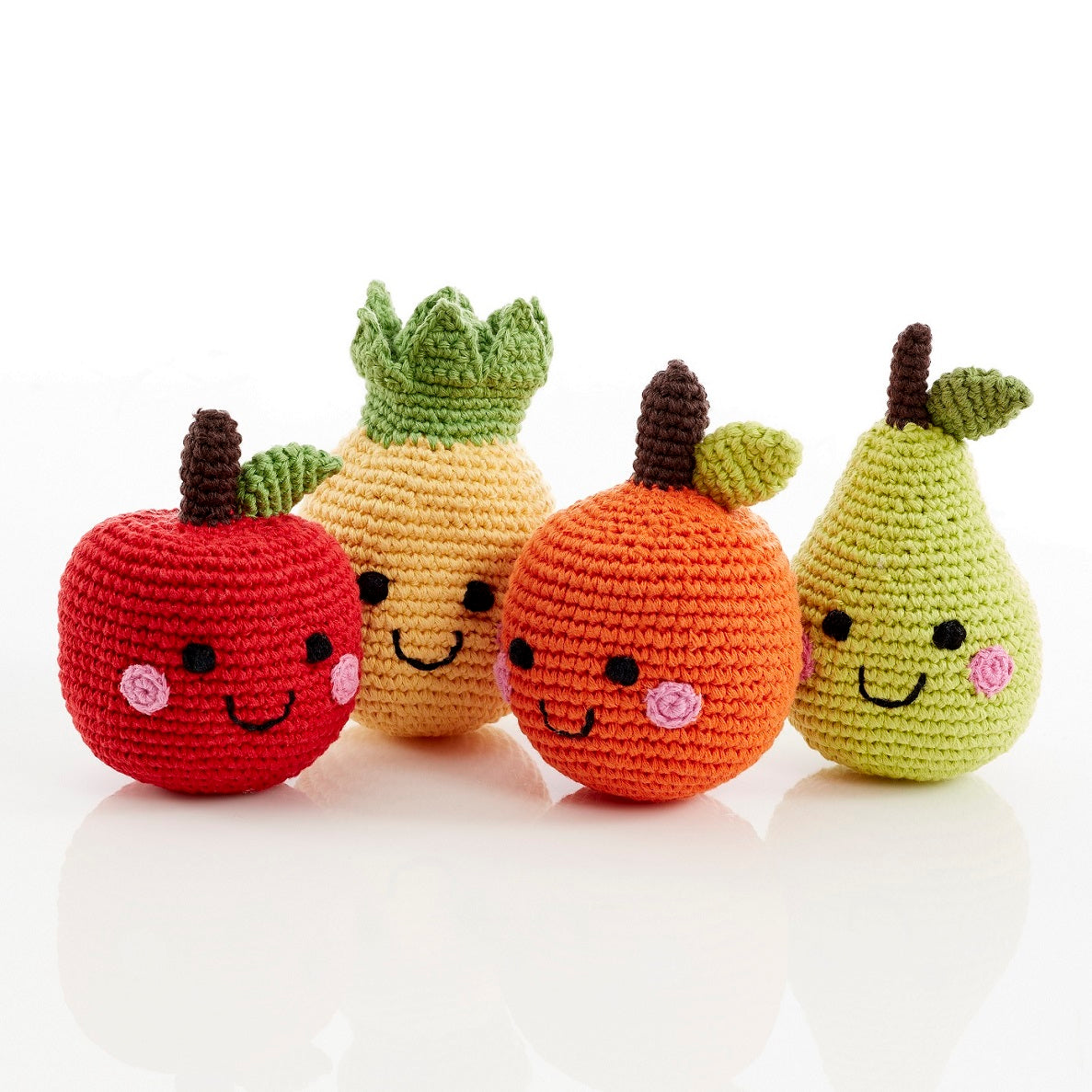 Knitted Apple Friendly Fruit Rattle