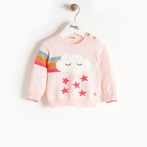 Bonnie Mob Grandmaster Rainbow Cloud Pink Sweater