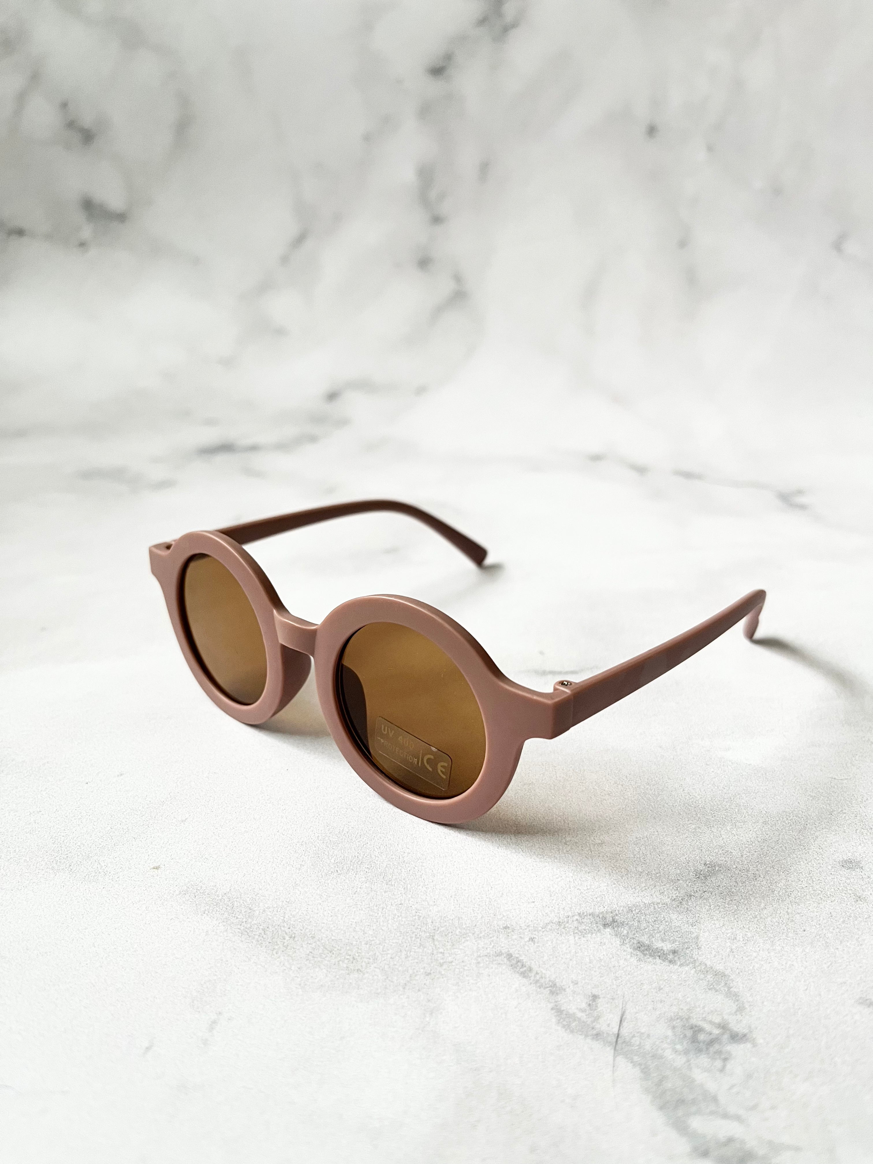 Luna Rose Round Matte Sunglasses Mauve