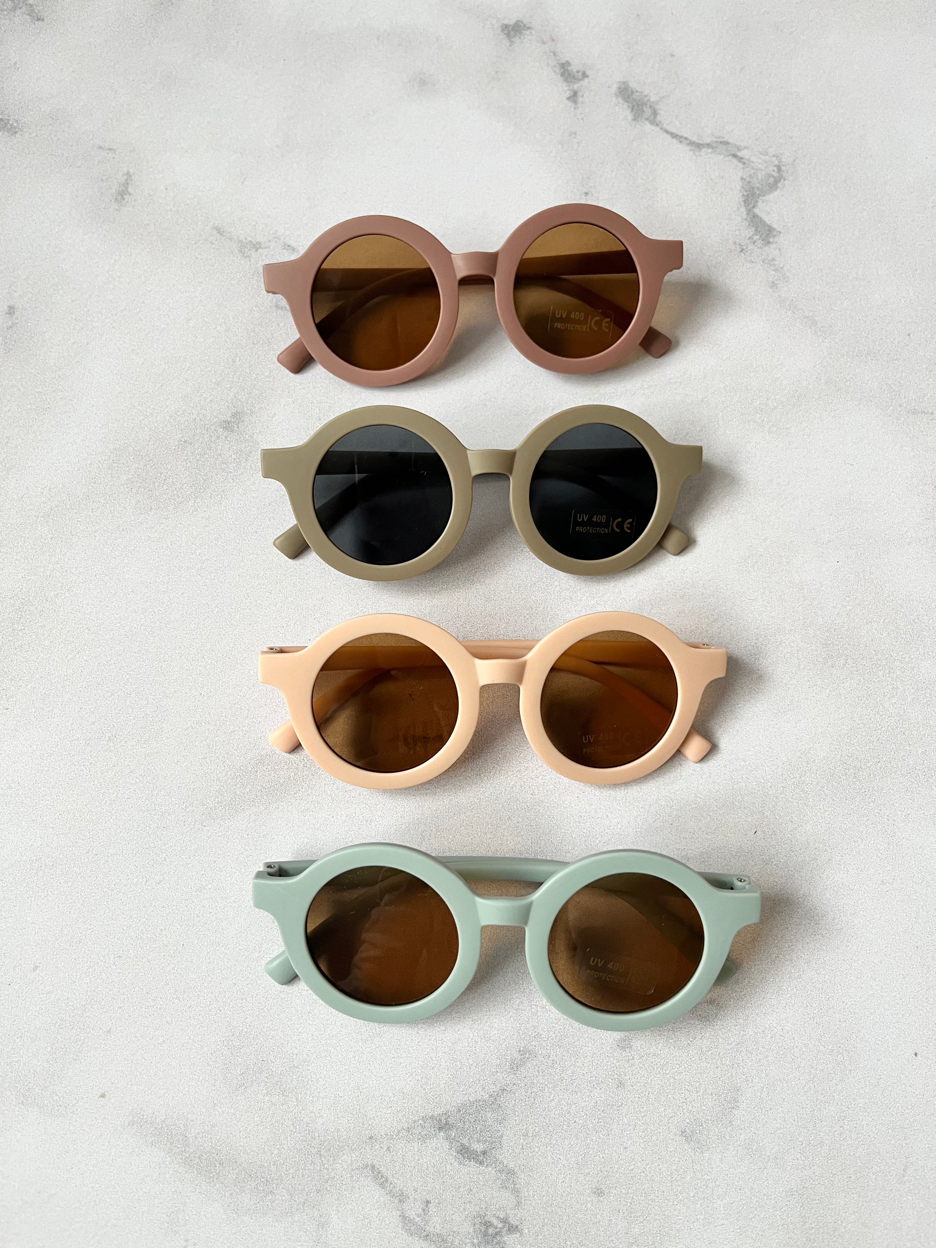 Luna Rose Round Matte Sunglasses Baby Blue