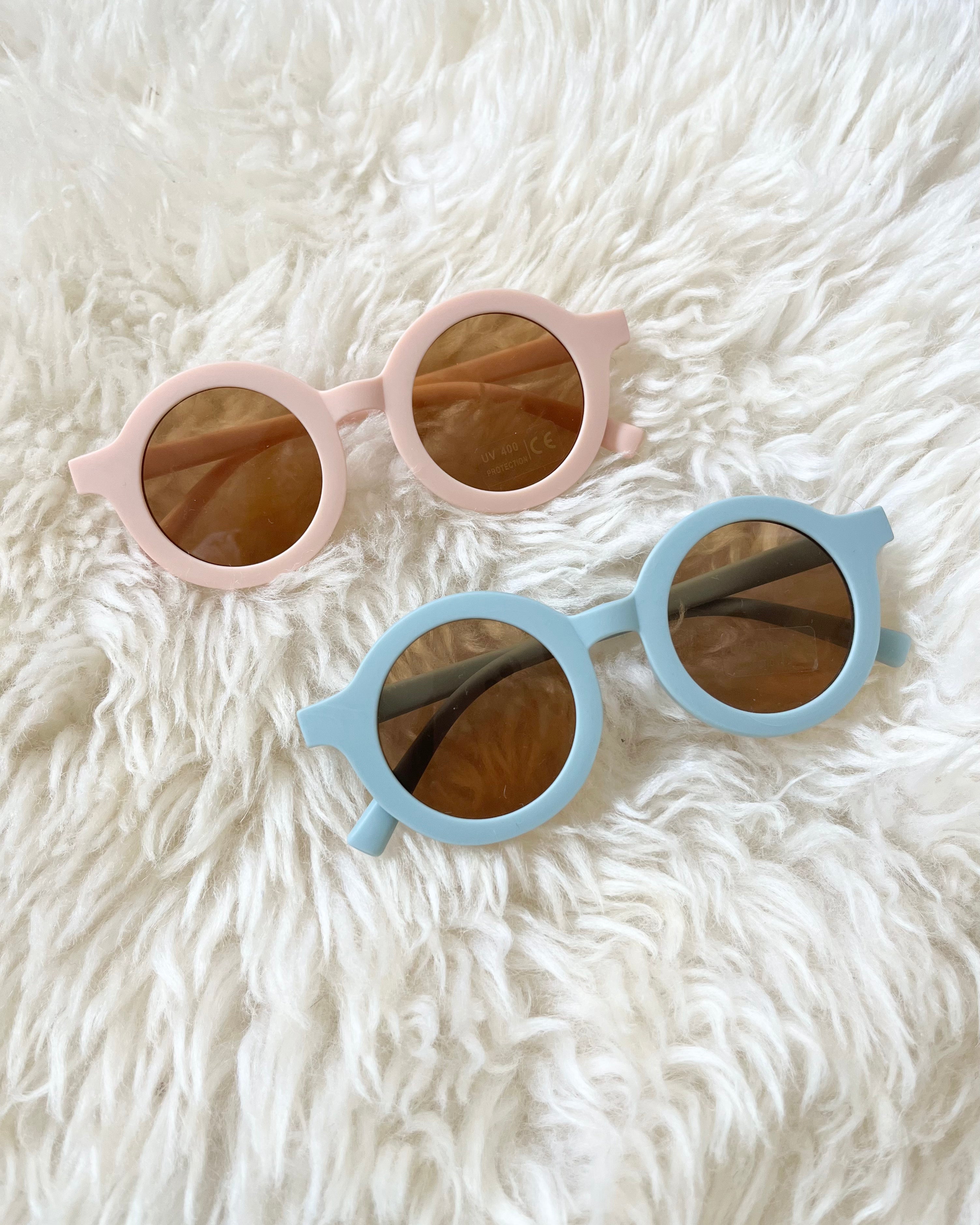 Luna Rose Round Matte Sunglasses Baby Blue