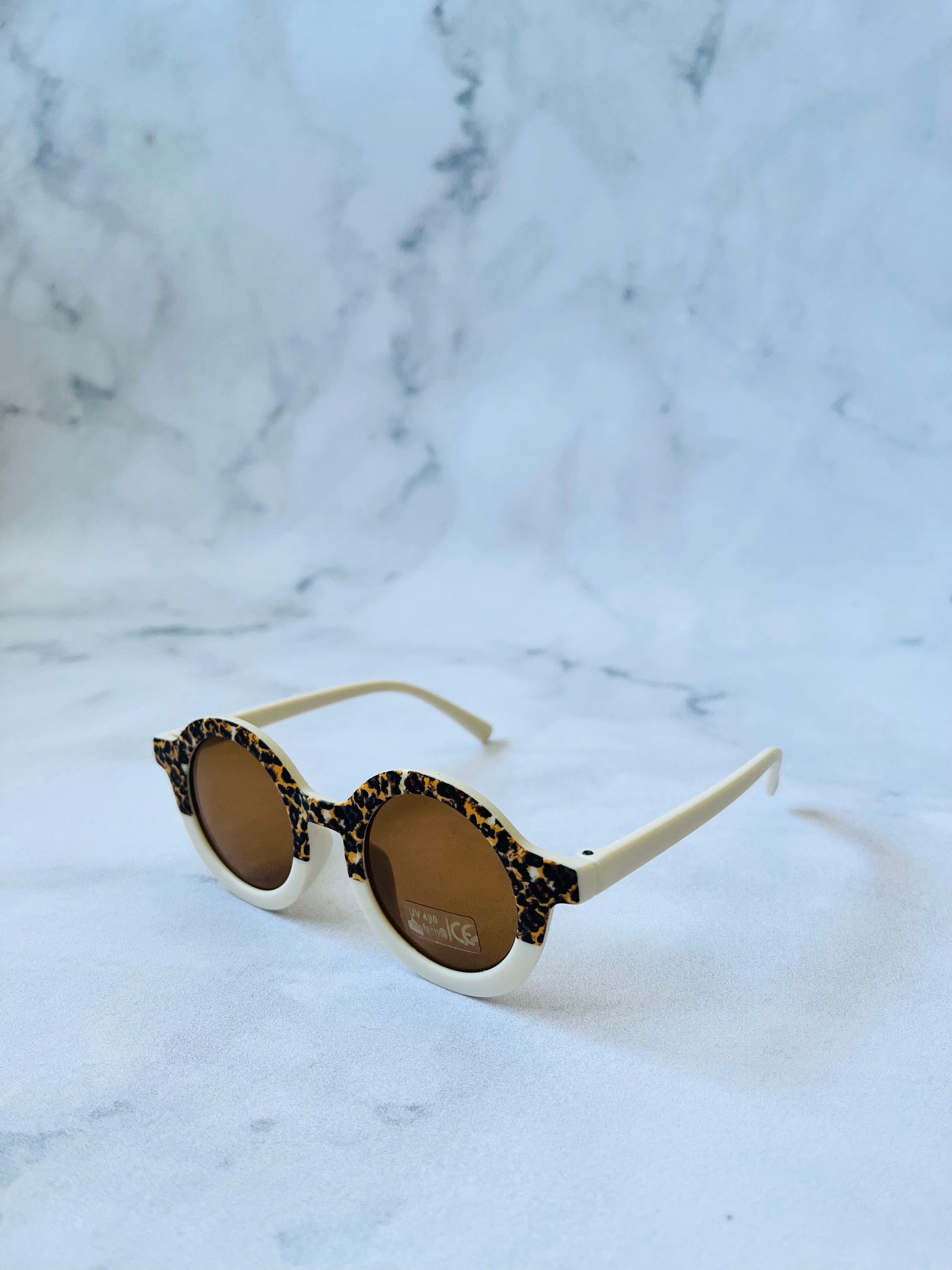 Luna Rose Round Two Tone Sunglasses Leopard / Cream