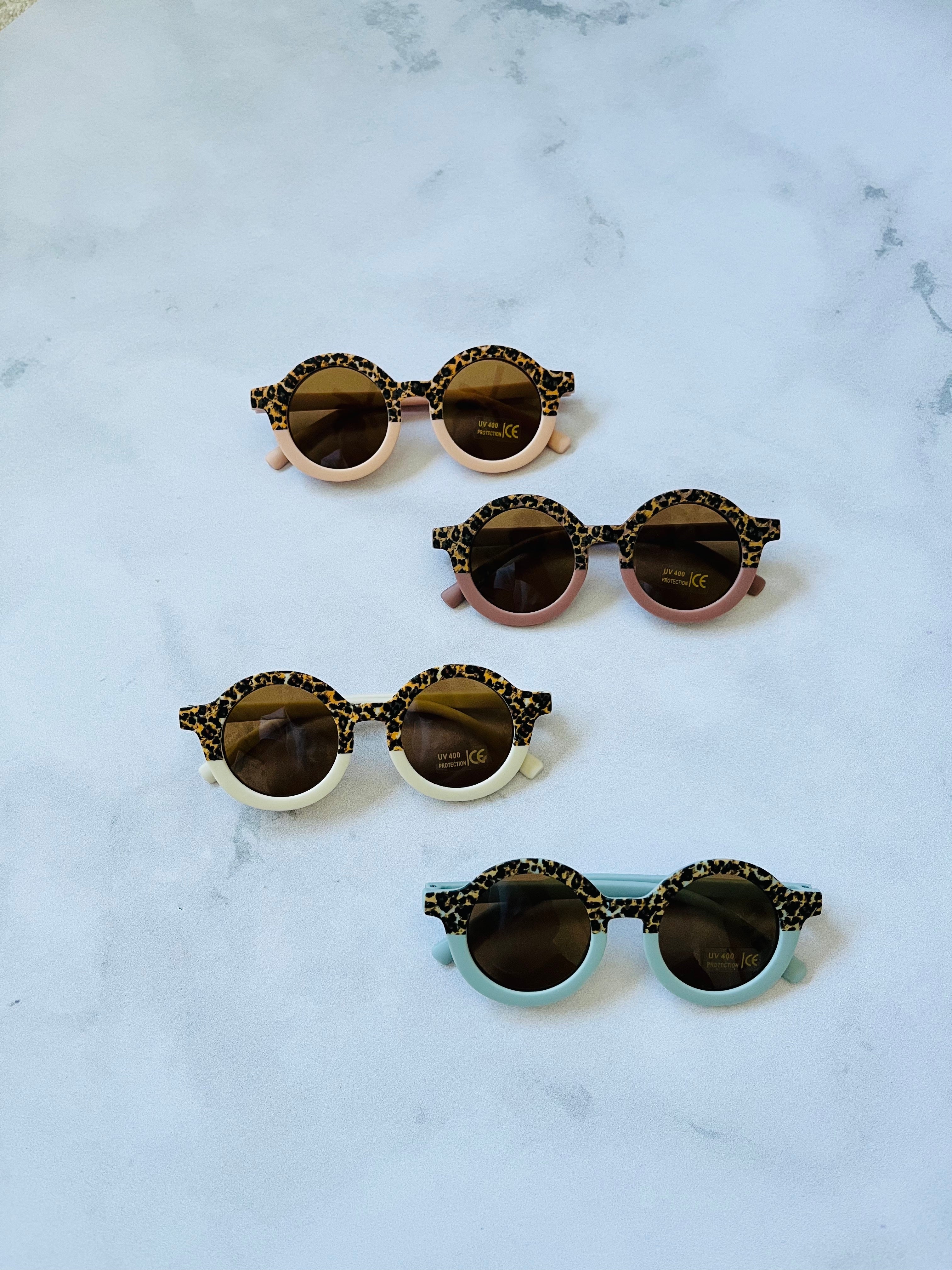 Luna Rose Round Two Tone Sunglasses Leopard / Pink