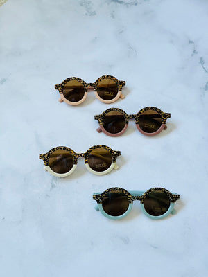 Luna Rose Round Two Tone Sunglasses Leopard / Pink