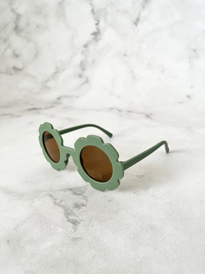 Luna Rose Flower Sunglasses Matte Green