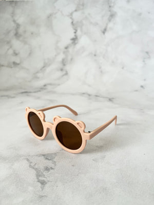 Luna Rose Round Bear Sunglasses Matte Light Pink