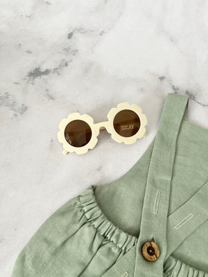 Luna Rose Flower Sunglasses Matte Cream