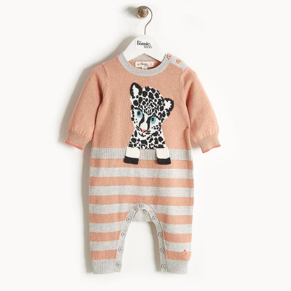 Bonnie Mob Toto Leopard Intarsia Playsuit - Pink