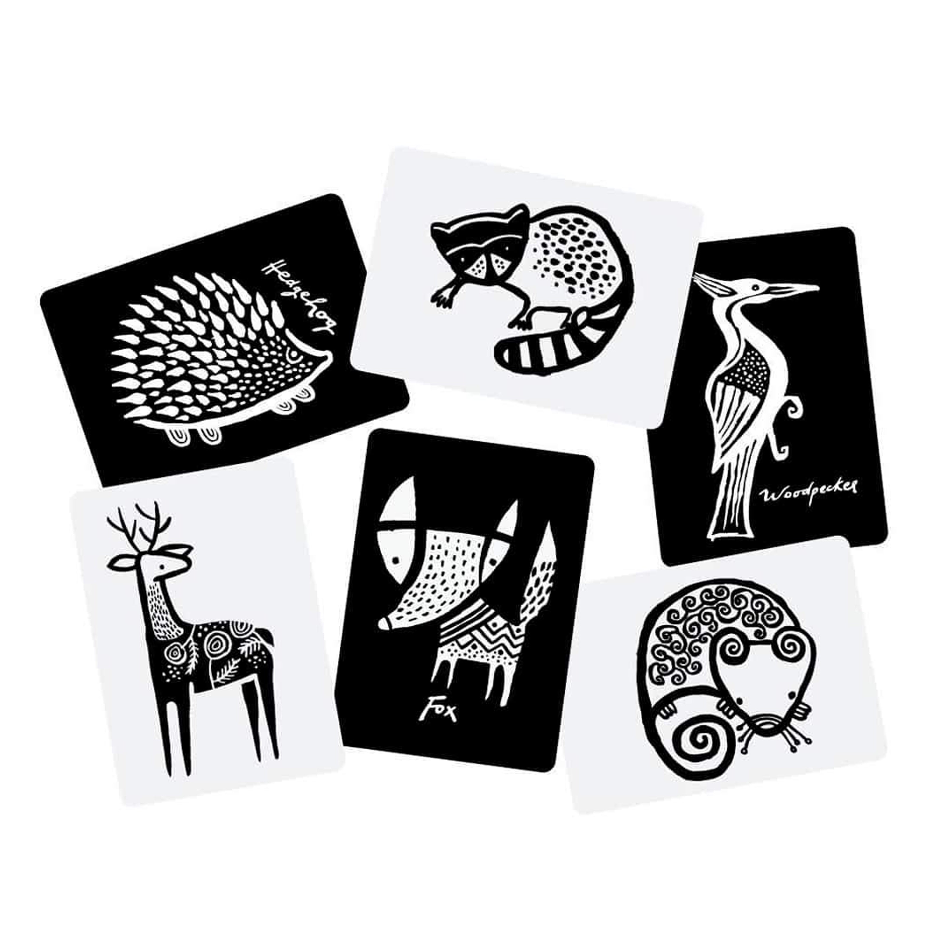 Wee Gallery Black & White Art Cards - Woodland Animals