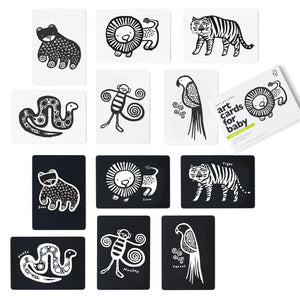 Wee Gallery Black & White Art Cards - Jungle Animals