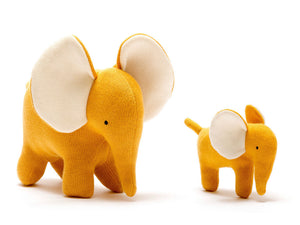 Knitted Small Mustard Organic Cotton Elephant