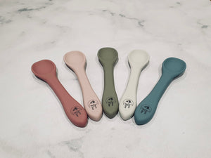 Luna Rose Soft Khaki Silicone Bowl & Spoon Set