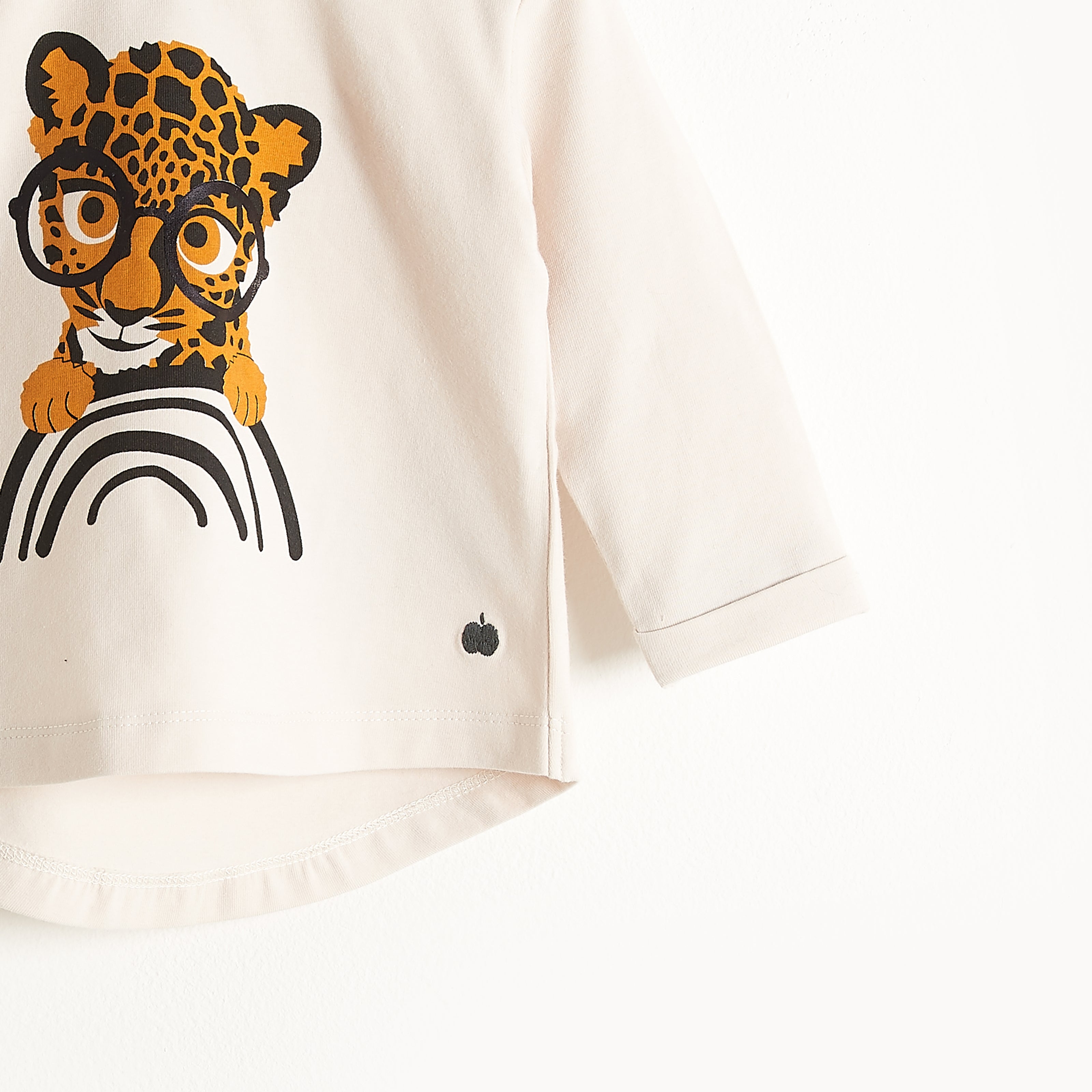 Bonnie Mob Organic Cotton Long Sleeve Kids T-Shirt - Sand Leopard