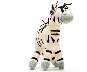 Knitted Organic Cotton Large ZEBRA SCANDI TOY