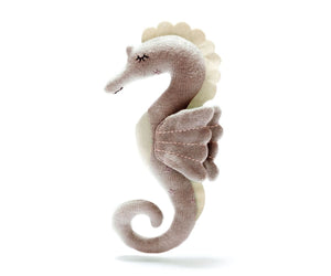 Knitted Organic Cotton Pink Seahorse Scandi Toy