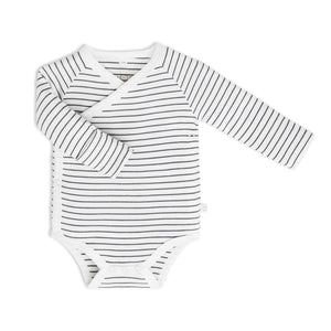 Baby Mori Long Sleeve Stripe Kimono Bodysuit