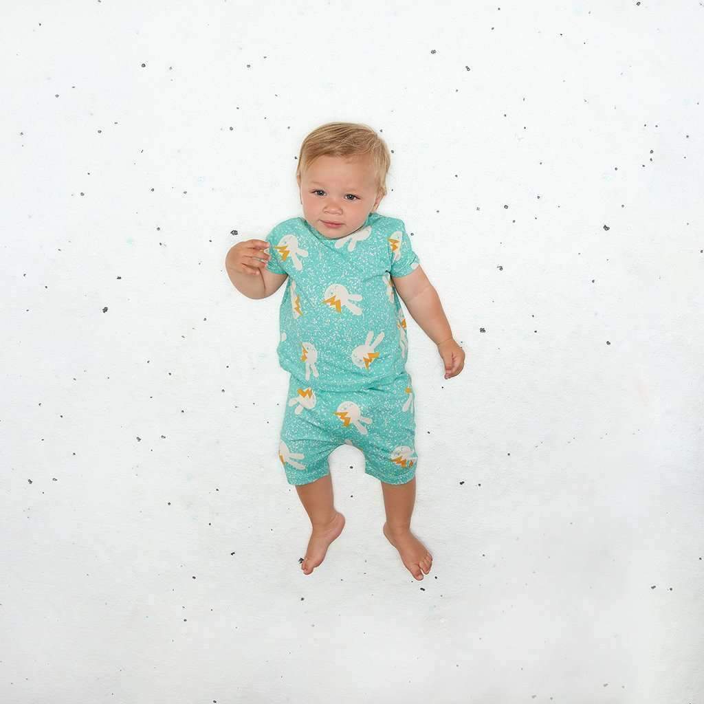 Bonnie Mob Aqua Bunny Print Shorts