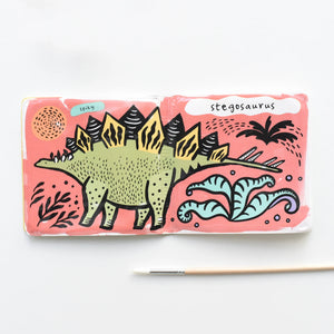 Wee Gallery Colour Me Bath Books - Dinosaurs