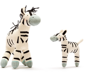 Knitted Organic Cotton Large ZEBRA SCANDI TOY